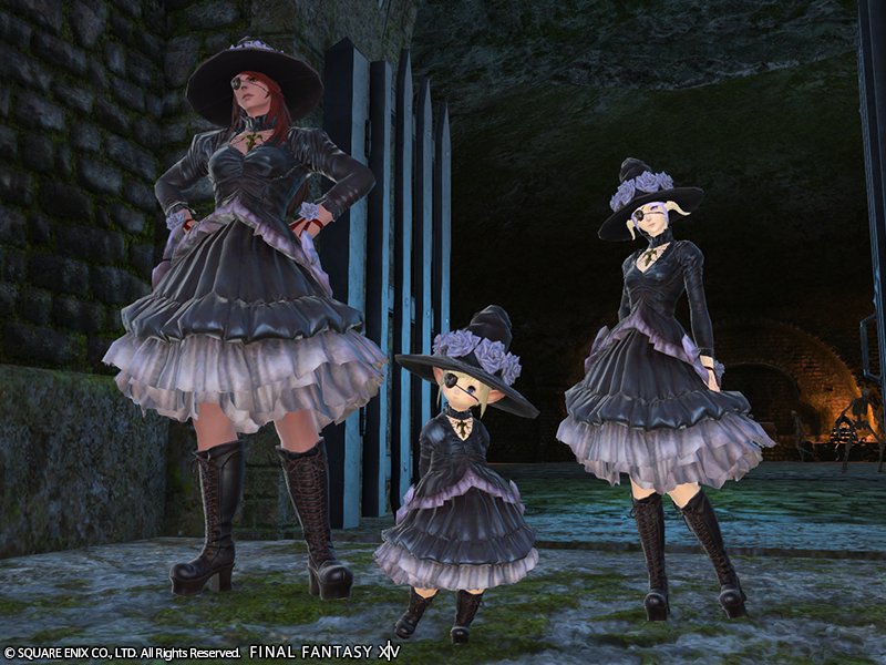 画像1: Final Fantasy XIV 死者の宮殿 50F  漆黒のエッダ 風 コスプレ衣装 